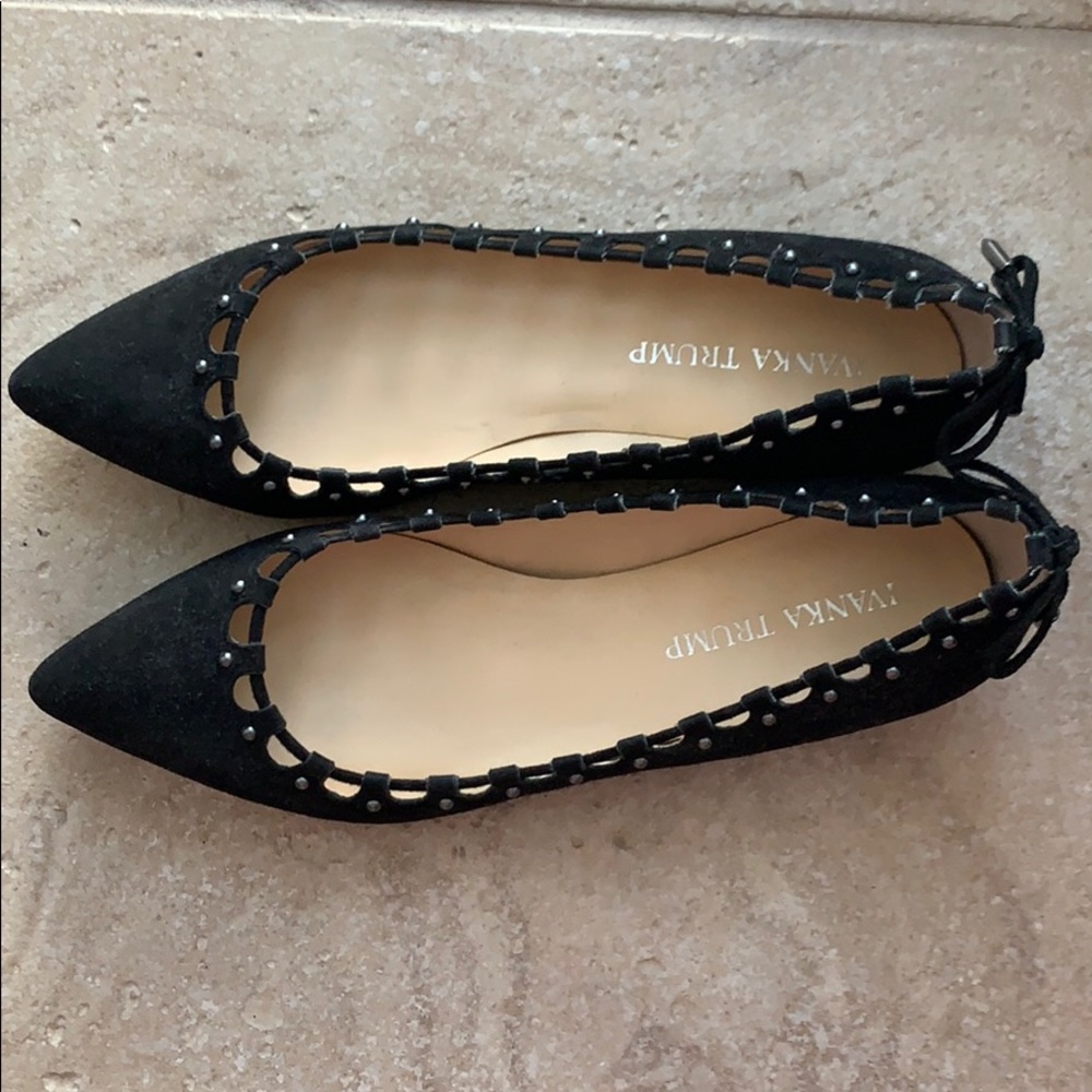 Ivanka Trump pointed flat in black suede